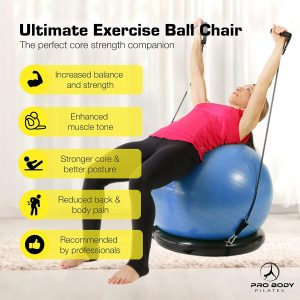 ProBody Pilates Ball Yoga Ball Chair, Exercise Ball Chair wi...
