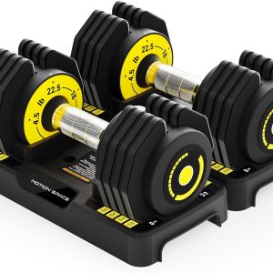 Adjustable Dumbbells Set 12.5LB/22.5LB Pair, 1-Sec Fast Adju...