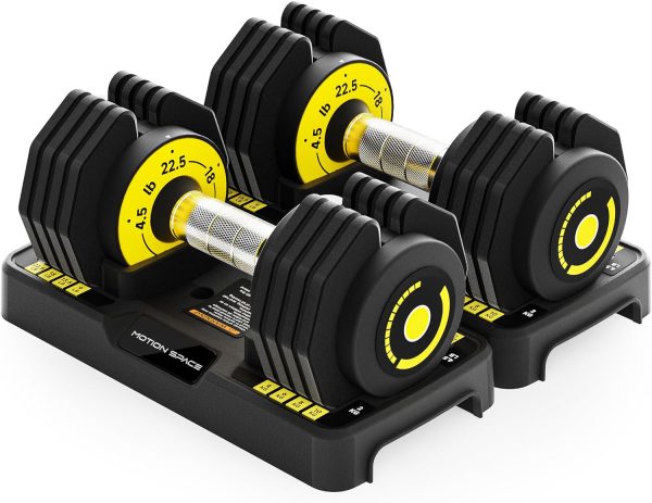 Adjustable Dumbbells Set 12.5LB/22.5LB Pair, 1-Sec Fast Adju...