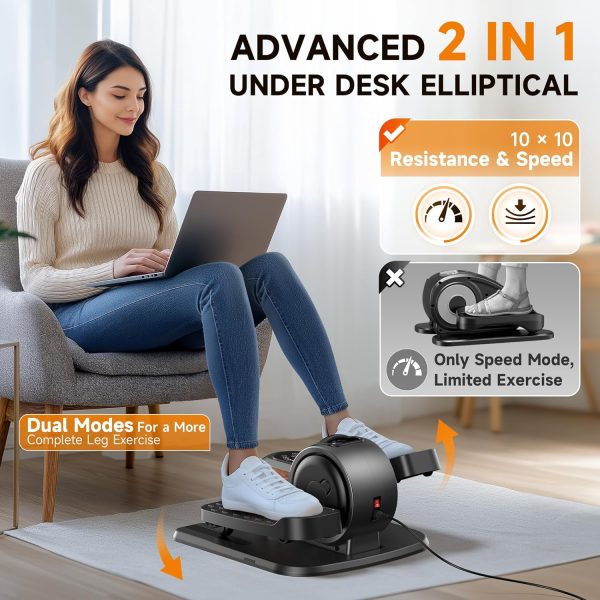 Under Desk Elliptical, Sturdy Mini Leg Ellipse,Fully Assembl...