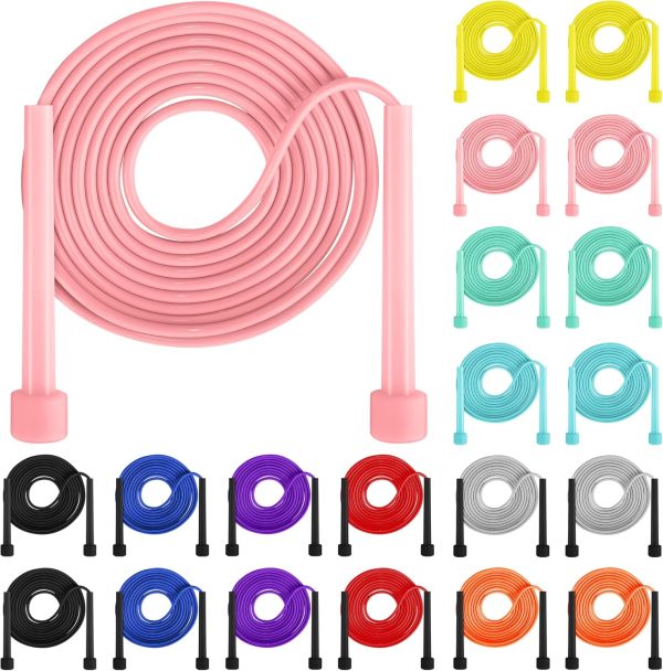 Aodaer PVC Skipping Rope Adjustable Jump Rope for Kids Multi...