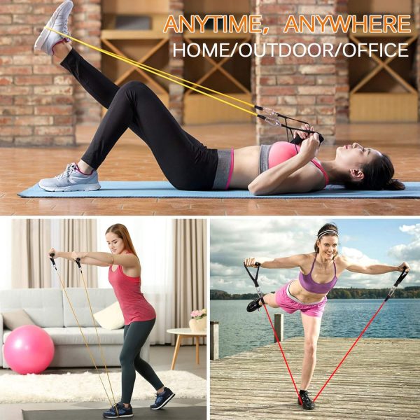 Resistance Bands Set (12pcs), Workout Bands with Handles, Do...