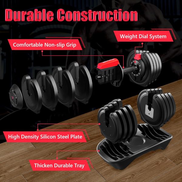 Adjustable Dumbbell Set, 40LB to 3LB Weight Set, 12 Free Wei...