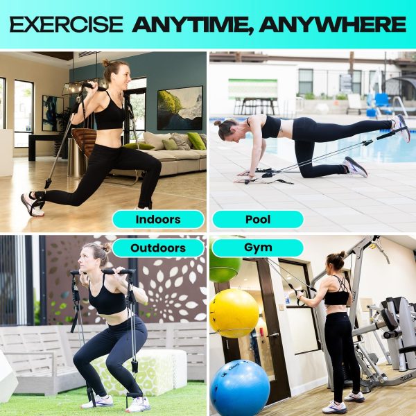 Pilates Resistance Bands with Handles - TPE Pilates Bar Kit ...