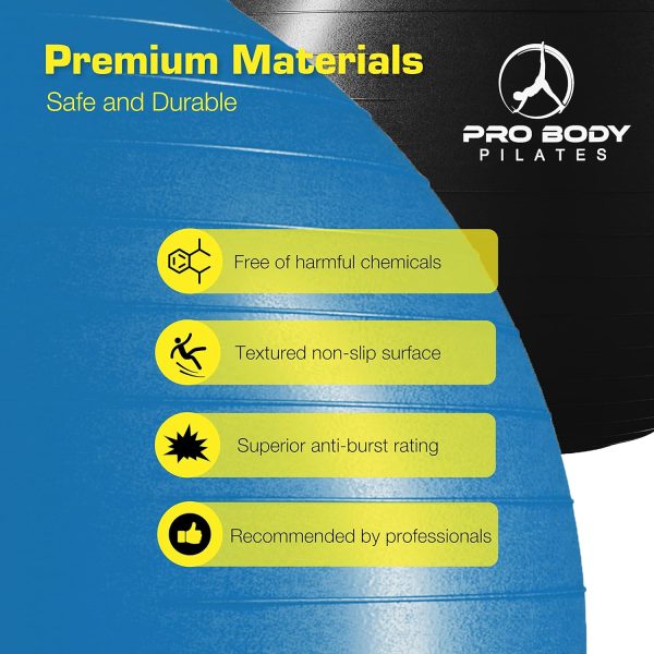ProBody Pilates Ball Yoga Ball Chair, Exercise Ball Chair wi...