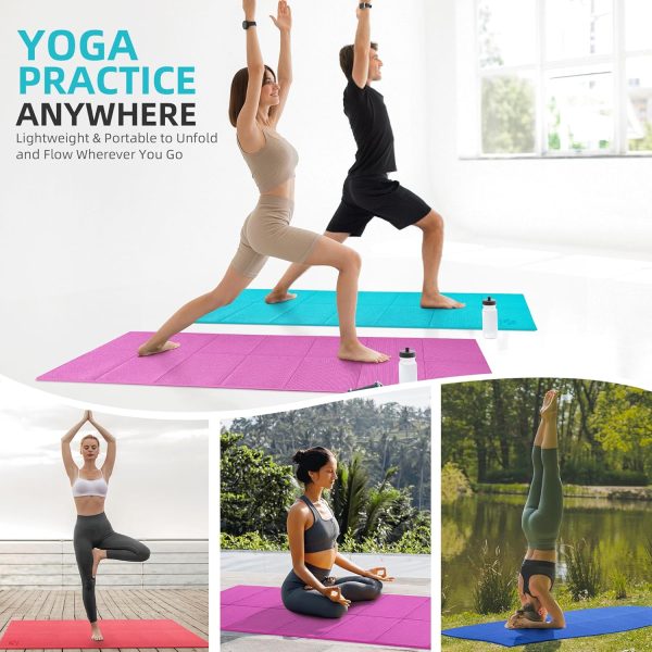 Foldable Yoga Mat for Home Workout & Travel, 4mm/2mm Thick T...