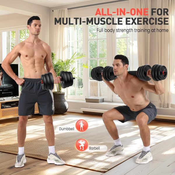 Adjustable Dumbbells Sets, 20/30/40/55/60/70/80/90lbs Free W...