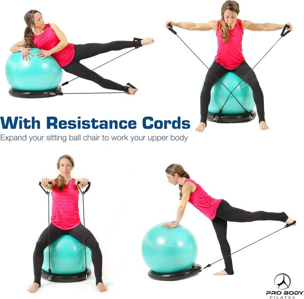 ProBody Pilates Ball Yoga Ball Chair, Exercise Ball Chair wi...