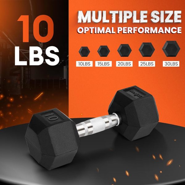 Yes4All Chrome Grip Encased Hex Dumbbells – Hand Weights Wit...