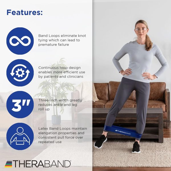 THERABAND Resistance Band Loop Set, Pack of 4, 12 Inch Band ...