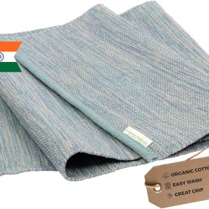 Yogasana Organic Cotton Yoga Mat - Non Slip Hand-Woven Folda...