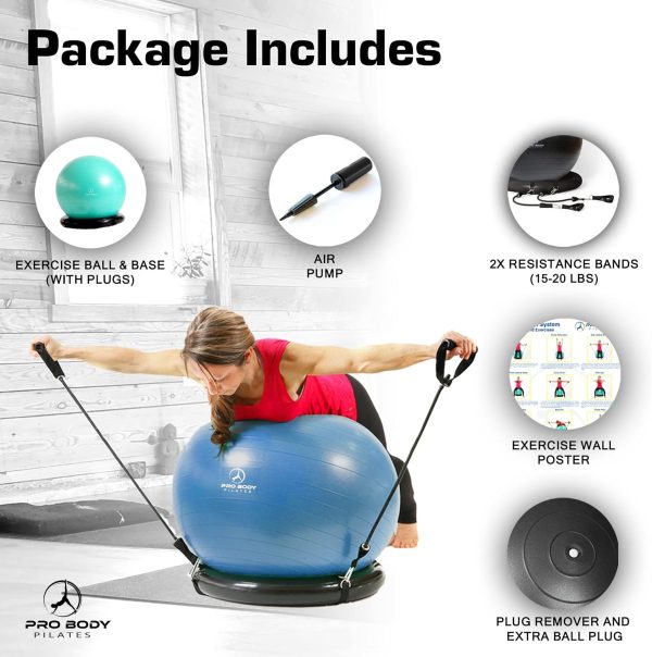 ProBody Pilates Ball Yoga Ball Chair, Exercise Ball Chair wi...