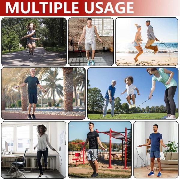 Adjustable Weighted Jump Rope, 9ft Long Tangle-Free Rapid Sp...