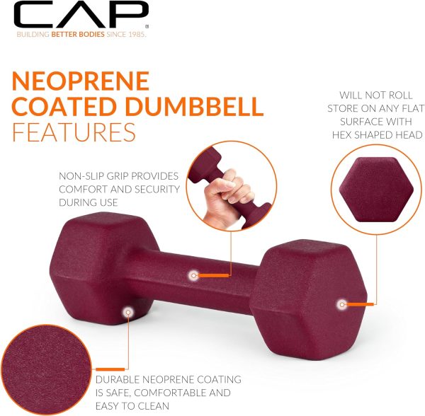 CAP Barbell Neoprene Dumbbell Hand Weights - Pair | Multiple...