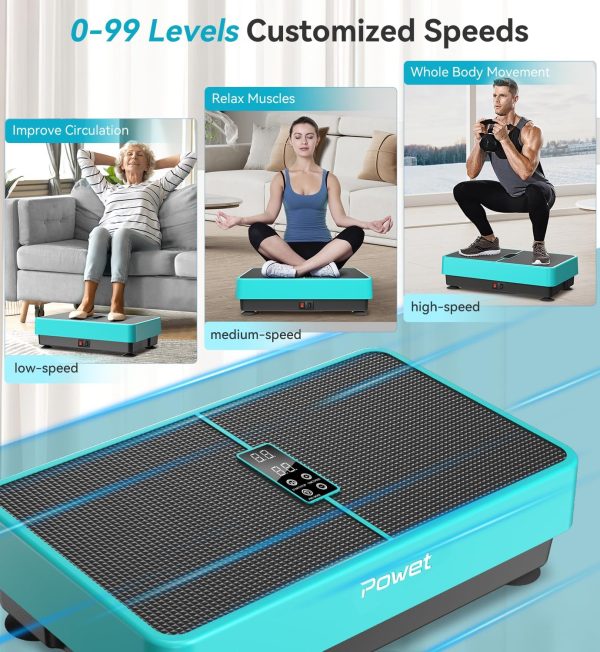 POWET Vibration Plate Exercise Machine for Weight Loss, Wouk...