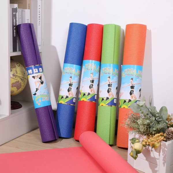 12 Pieces Yoga Mats Bulk 68 x 24 x 0.12 Inch Exercise Mats N...