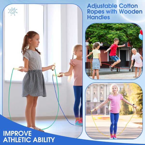 30 Pack Jumping Rope Bulk with Wooden Handles 8.53 Ft Adjust...