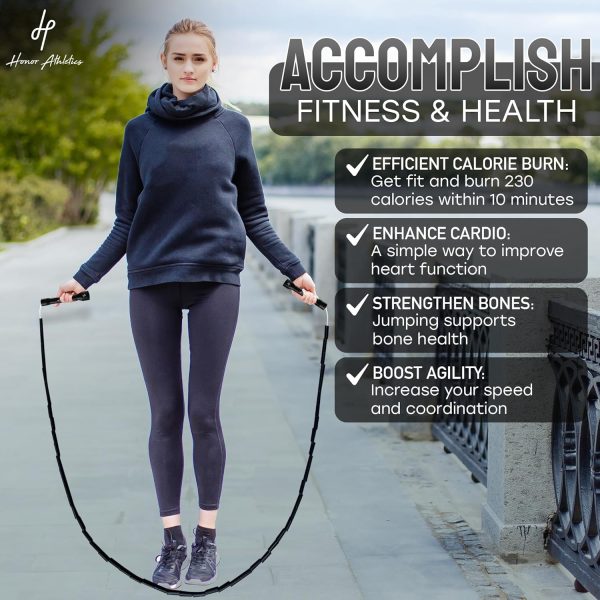 Honor Athletics 2.0 Beaded Jump Rope - Adjustable with Unbre...