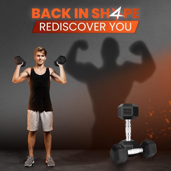 Yes4All Chrome Grip Encased Hex Dumbbells – Hand Weights Wit...