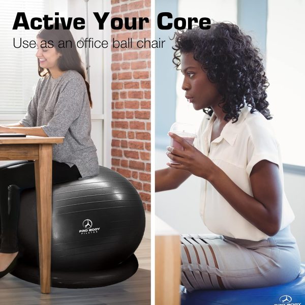 ProBody Pilates Ball Yoga Ball Chair, Exercise Ball Chair wi...