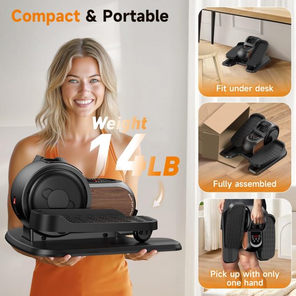 Under Desk Elliptical, Sturdy Mini Leg Ellipse,Fully Assembl...