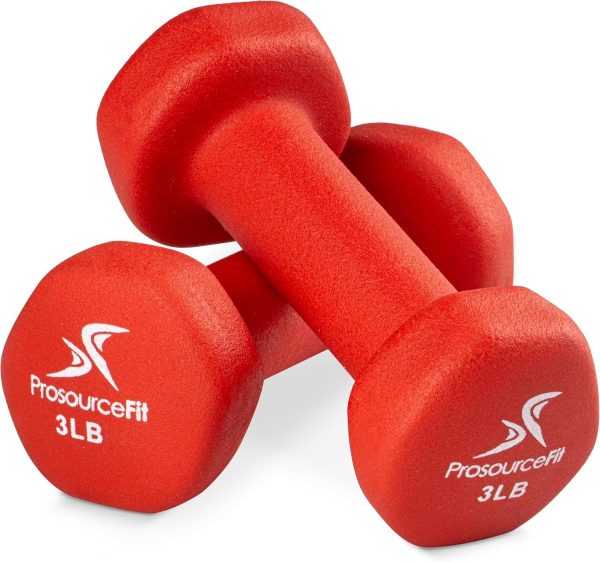 ProsourceFit Neoprene Dumbbell Coated for Non-Slip Grip, 10 ...