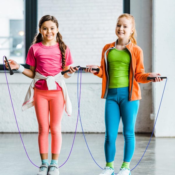 Aodaer PVC Skipping Rope Adjustable Jump Rope for Kids Multi...