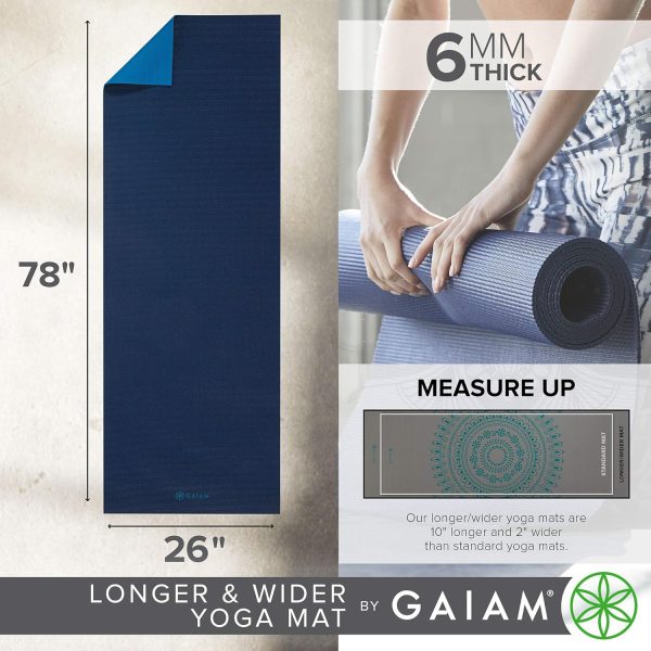Gaiam Solid Color Yoga Mat, Non Slip Exercise & Fitness Mat ...