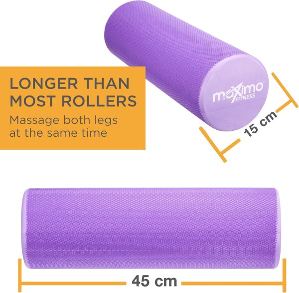 Maximo Fitness Foam Roller - 18" x 6" High Density Exercise ...