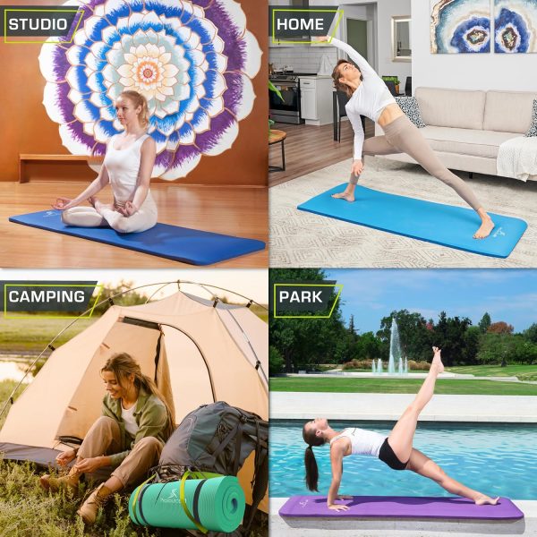 ProsourceFit Extra Thick Yoga and Pilates Mat ½” (13mm) or 1...