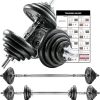 PROIRON 44Lbs Cast Iron Adjustable Dumbbell Set Hand Weight ...