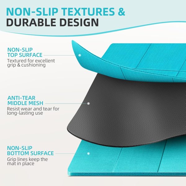 Foldable Yoga Mat for Home Workout & Travel, 4mm/2mm Thick T...