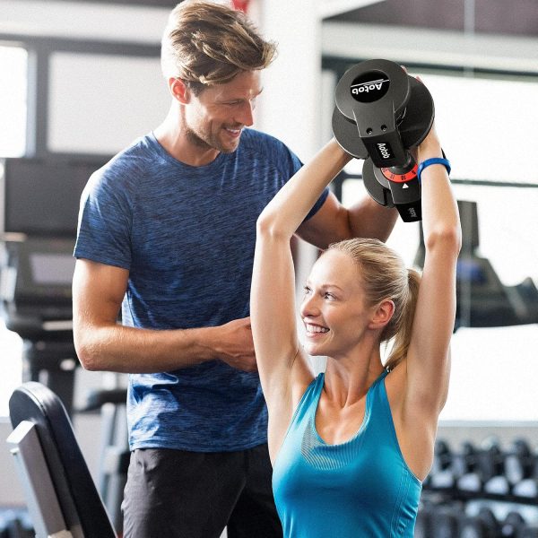 AOTOB 25/55 lbs (Pair) Adjustable Dumbbell Set, Dumbbells Ad...