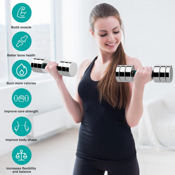LIFERUN Single Steel Adjustable Dumbbell, 5/10/15lb Free Wei...