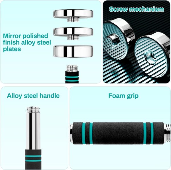 LIFERUN Single Steel Adjustable Dumbbell, 5/10/15lb Free Wei...
