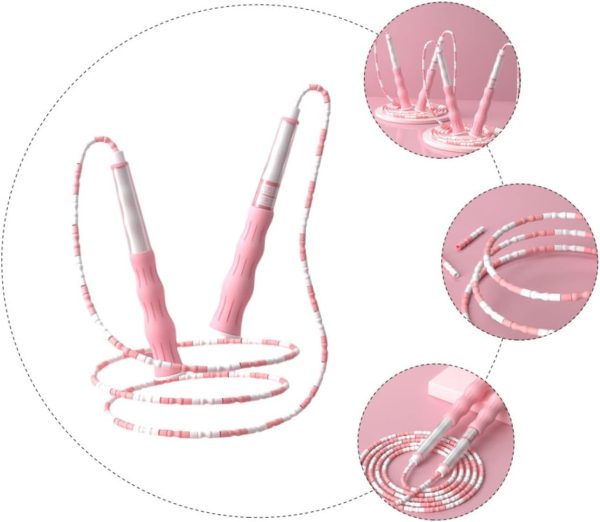 Skipping Rope Gym Bench Adjustable Jumping Jump Rope Ropeles...
