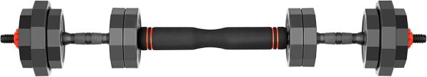 AmStaff 3-in-1 Adjustable Dumbbell, Kettlebell, Barbell Set,...