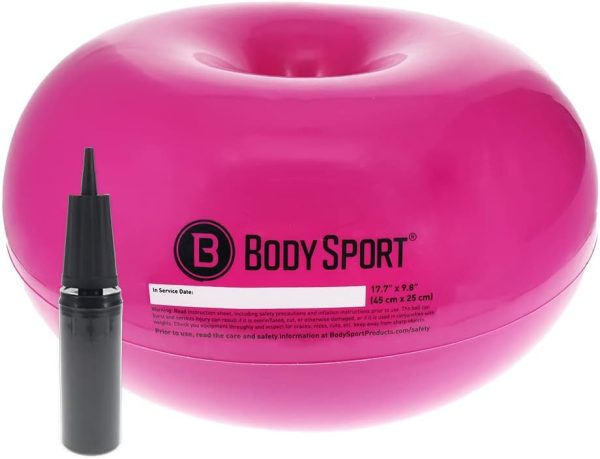 Body Sport Donut Ball – Durable, Inflatable Exercise Ball fo...
