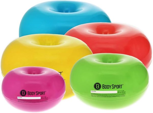 Body Sport Donut Ball – Durable, Inflatable Exercise Ball fo...