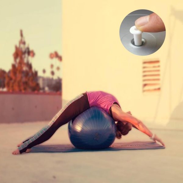 Exercise Fitness Ball Pump, Hand Air Ball Inflator with 2 Pc...
