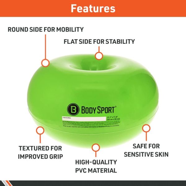 Body Sport Donut Ball – Durable, Inflatable Exercise Ball fo...
