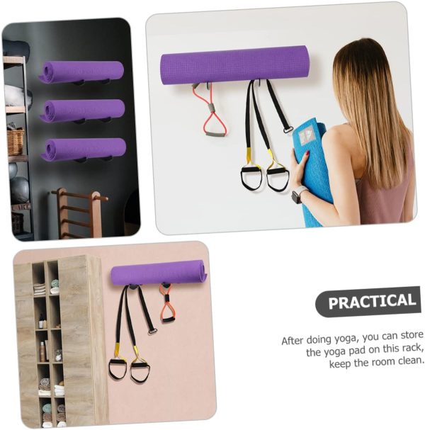 Toddmomy 4sets Yoga Mat Holder Yoga Towel Hanger Hooks Yoga ...