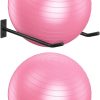 Metal Exercise Ball Holder Wall Mount(Set of 2),Black Yoga B...
