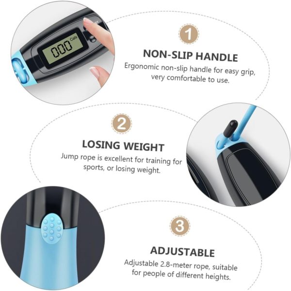 1pc Counting Jump Rope Push up Bar Jumping Cable Speed Rope ...