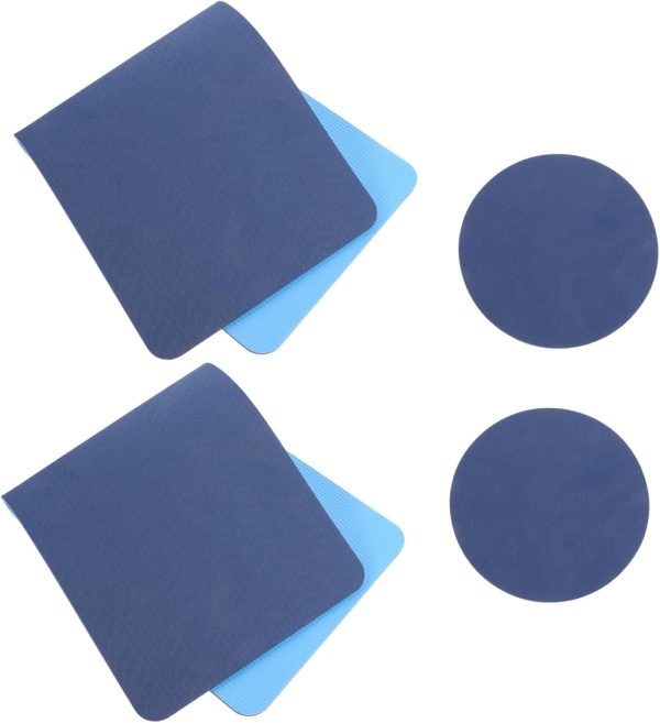 4pcs Tpe Yoga Mat Wheel Workout Stretching Mat Pads Yoga Mat...