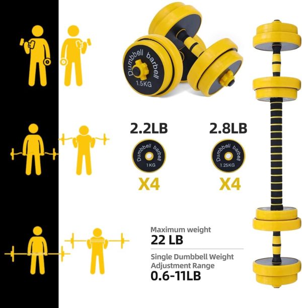 Free Weights 2-in-1 Set, Non-Slip Neoprene Hand, All-Purpose