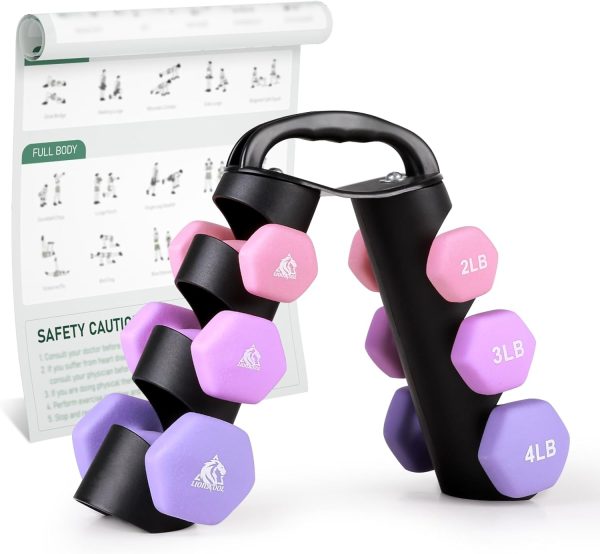 LIONSCOOL Set of 2 Neoprene Coated Dumbbell Hand Weights, An...