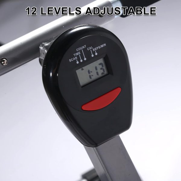 YSSOA Rowing Machine Rower Ergometer, with 12 Levels of Adju...