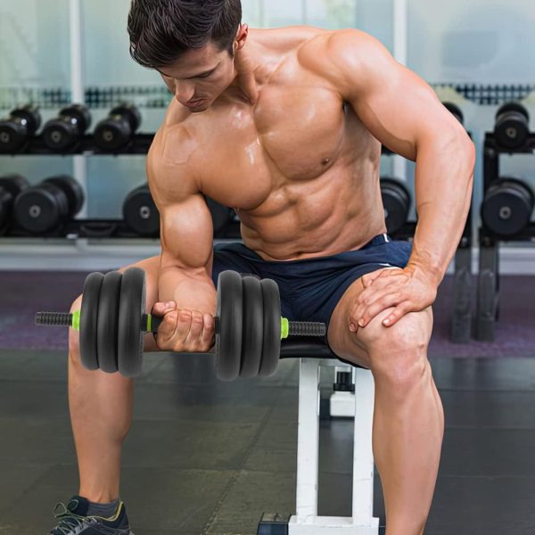 Adjustable Dumbbells Set 4 in 1 Set Barbell, Dumbbell, Kettl...
