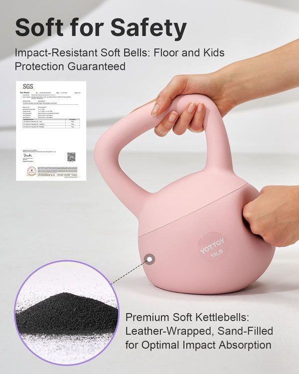 YOTTOY Soft Kettlebell,Kettlebell Anti-Slip Grip Weight for ...